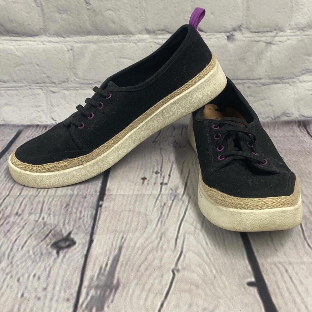 Vionic Womens Jovie Black Espadrilles Sz 7 Orthopedic Shoes Comfort Sneaker